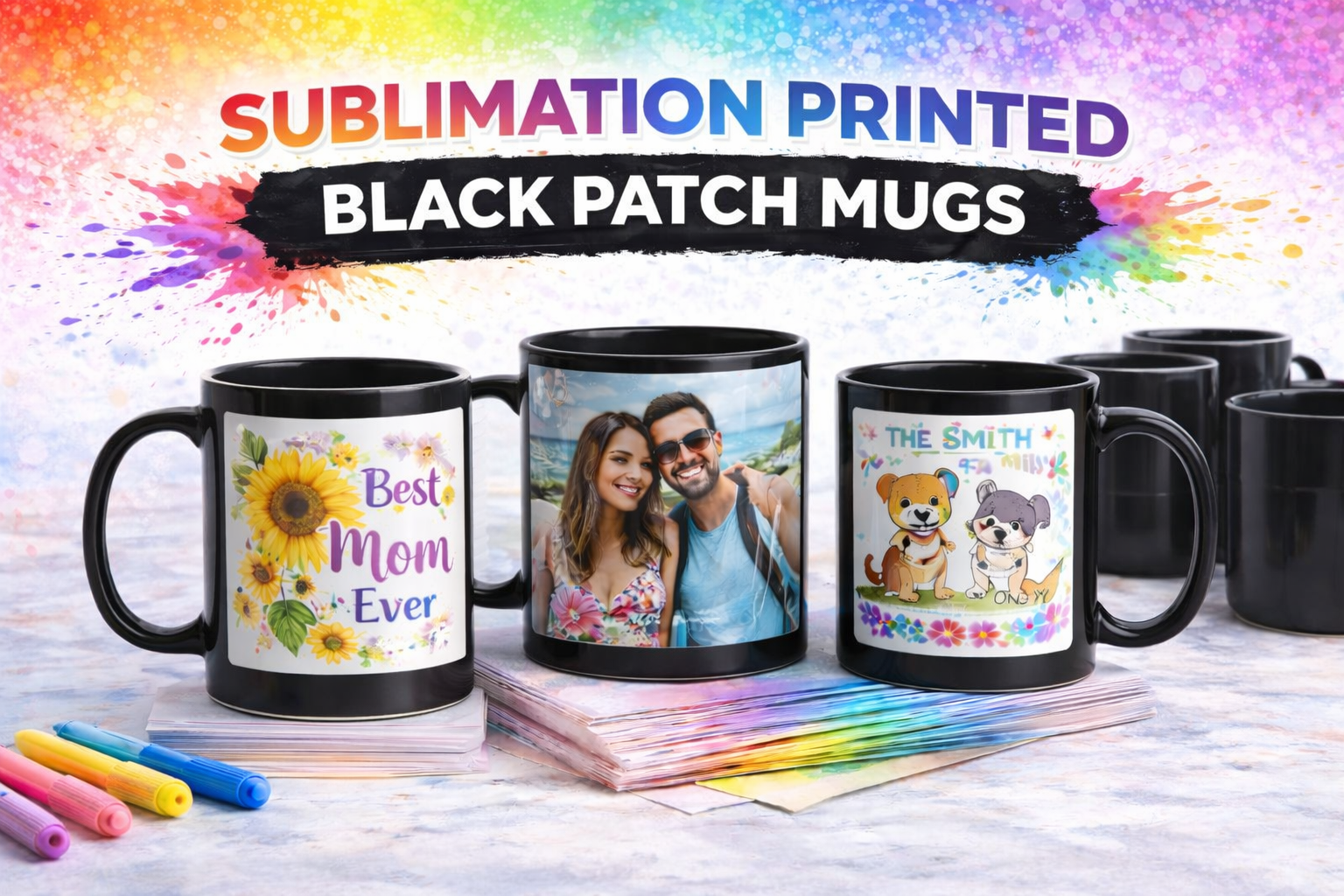 Black Patch Ceramic Mug